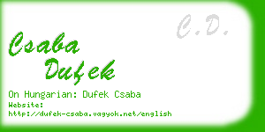 csaba dufek business card